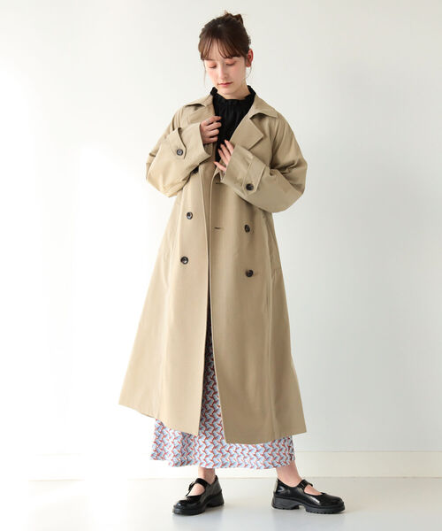 Ray BEAMS（レイビームス）の「Ray BEAMS / ヘリンボーン キリカエ トレンチコート（トレンチコート・レディース・シルバー/ベージュ・0/1）」の13枚目の写真