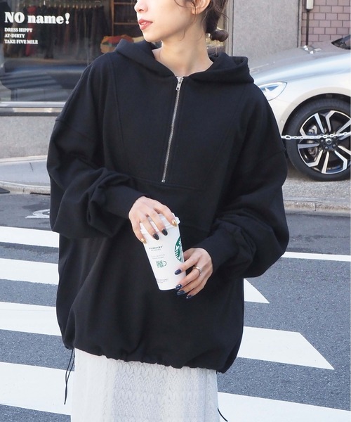 tiptop（ティップトップ）の「【選べる2デザイン】裏毛アノラックBIGパーカー（パーカー・レディース・アイボリー/ブラック/グレー/ブルー/グレー系その他/ブラック系その他/ホワイト系その他・FREE）」の15枚目の写真