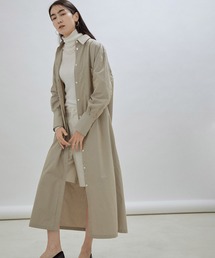 【NIPPON CULTURE】タイプライターロングシャツワンピース/無地・ストライプ