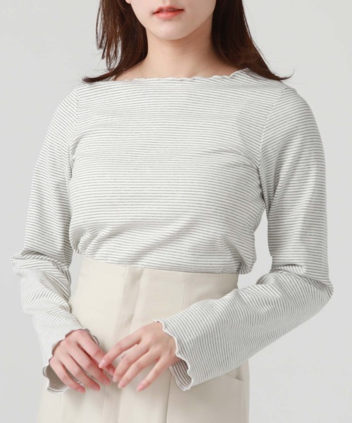 archives（アルシーヴ）の「フリルメローＴＯＰＳ（Tシャツ/カットソー・レディース・ネイビー/ピンク/ブラック/グレー・MEDIUM）」の18枚目の写真