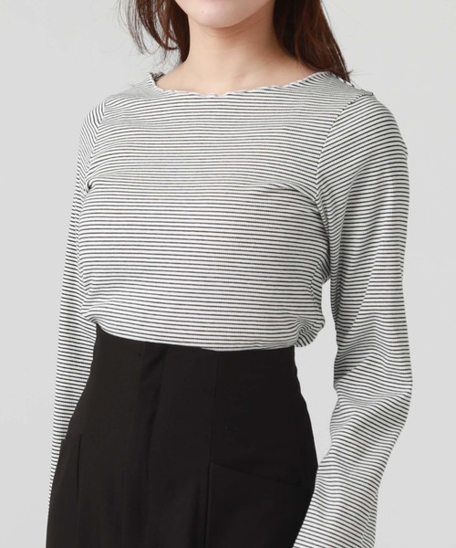 archives（アルシーヴ）の「フリルメローＴＯＰＳ（Tシャツ/カットソー・レディース・ネイビー/ピンク/ブラック/グレー・MEDIUM）」の17枚目の写真