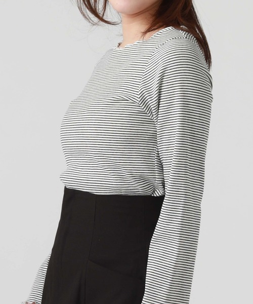 archives（アルシーヴ）の「フリルメローＴＯＰＳ（Tシャツ/カットソー・レディース・ネイビー/ピンク/ブラック/グレー・MEDIUM）」の6枚目の写真