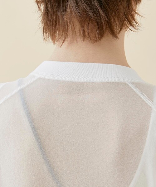 CITY TOKYO（シティトウキョウ）の「トリコットシフォンシアートップス（Tシャツ/カットソー・レディース・ホワイト/グリーン/ダークグレー/ブルー・FREE）」の12枚目の写真