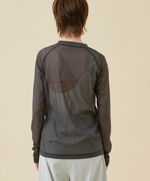 CITY TOKYO（シティトウキョウ）の「トリコットシフォンシアートップス（Tシャツ/カットソー・レディース・ホワイト/グリーン/ダークグレー/ブルー・FREE）」の20枚目の写真