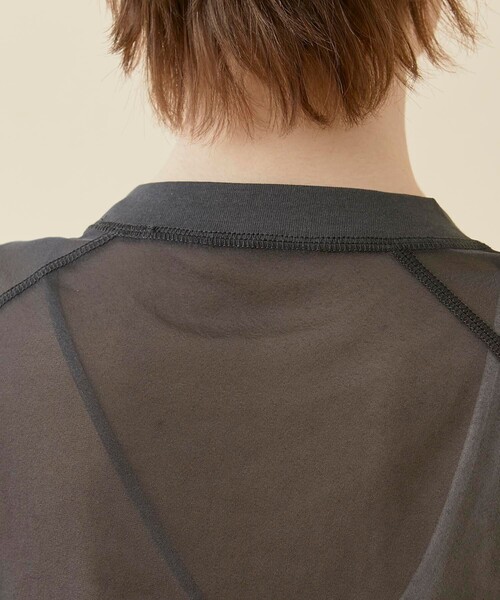 CITY TOKYO（シティトウキョウ）の「トリコットシフォンシアートップス（Tシャツ/カットソー・レディース・ホワイト/グリーン/ダークグレー/ブルー・FREE）」の22枚目の写真