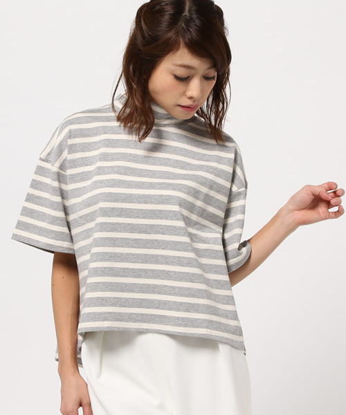 Ray BEAMS（レイビームス）の「●FACTOTUM FEMME / 別注 ボーダートップス（Tシャツ/カットソー・レディース・ホワイト/グレー・ONE SIZE）」の2枚目の写真