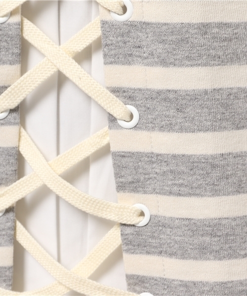 Ray BEAMS（レイビームス）の「●FACTOTUM FEMME / 別注 ボーダートップス（Tシャツ/カットソー・レディース・ホワイト/グレー・ONE SIZE）」の11枚目の写真