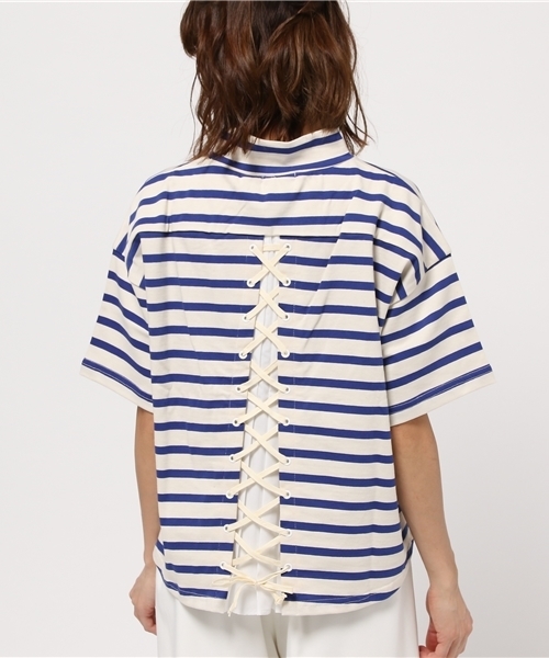 Ray BEAMS（レイビームス）の「●FACTOTUM FEMME / 別注 ボーダートップス（Tシャツ/カットソー・レディース・ホワイト/グレー・ONE SIZE）」の12枚目の写真