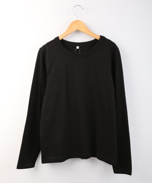 【関税込】 コットン 長袖 Tシャツ - ブラック セール】PAGE ONE コットンコーマ糸長袖Tシャツ（Tシャツ
