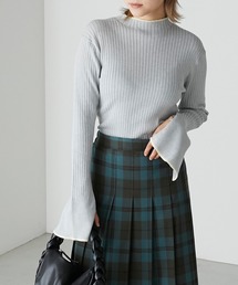 forksy. | 【forksy.】スリーブスリットライン配色ボトルネックリブニットプルオーバー(ニット/セーター)