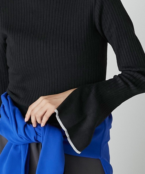 forksy.(フォルクシー)の「【forksy.】スリーブスリットライン配色ボトルネックリブニットプルオーバー(ニット/セーター・レディース・ブラック/ライトブルー/アイボリー/ライトグレー・FREE)」の20枚目の写真