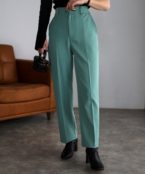 センタープレスハイウエストパンツ