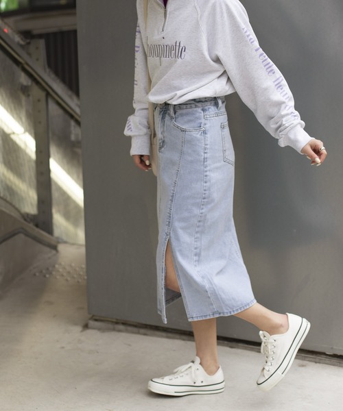 SpRay(スプレイ)の「デニムスリットロングスカート(デニムスカート・レディース・ブラック/サックスブルー/ブルー・SMALL/MEDIUM)」の18枚目の写真