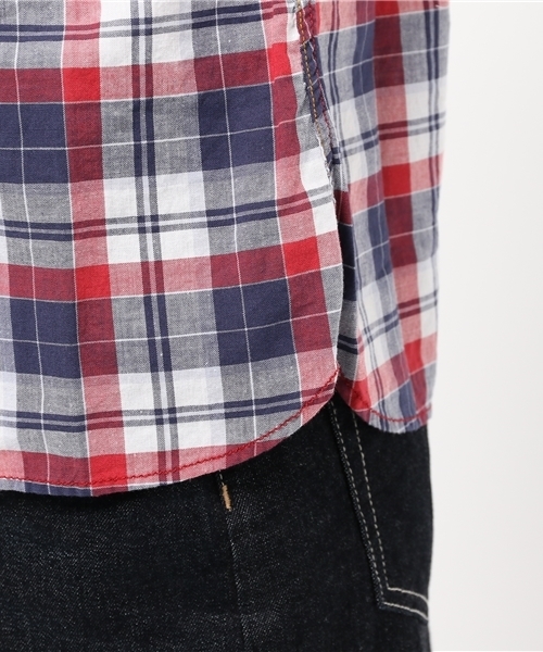 AVIREX(アヴィレックス)の「avirex/アヴィレックス/レディース/ S/S BACK EMBROIDERY CHECK SHIRT/半袖 バック刺繍 チェックシャツ(シャツ/ブラウス・レディース・レッド/イエロー・MEDIUM/SMALL)」の9枚目の写真