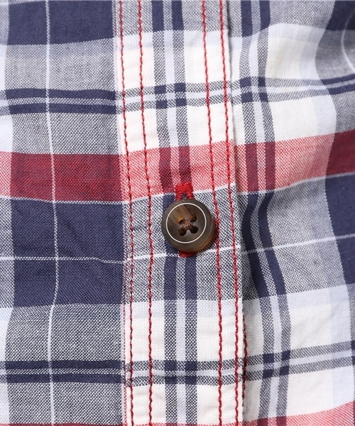 AVIREX(アヴィレックス)の「avirex/アヴィレックス/レディース/ S/S BACK EMBROIDERY CHECK SHIRT/半袖 バック刺繍 チェックシャツ(シャツ/ブラウス・レディース・レッド/イエロー・MEDIUM/SMALL)」の11枚目の写真