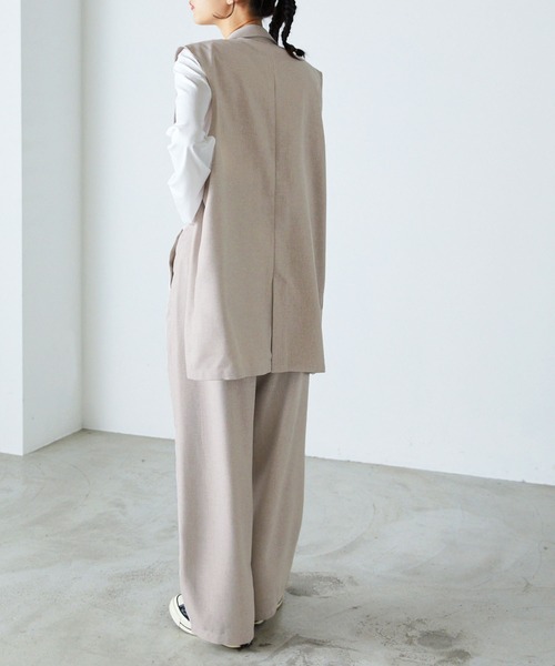 forksy.(フォルクシー)の「【forksy.】クロスウエストストレートワイドスラックスパンツ(スラックス・レディース・ネイビー/ベージュ/グレー・S/M)」の21枚目の写真