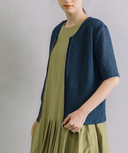 MARECHAL TERRE（マルシャルテル）の「2Wayジップトップス（その他トップス・レディース・ライトグリーン/ダークブルー/アイボリー/ブラック・MEDIUM）」の4枚目の写真