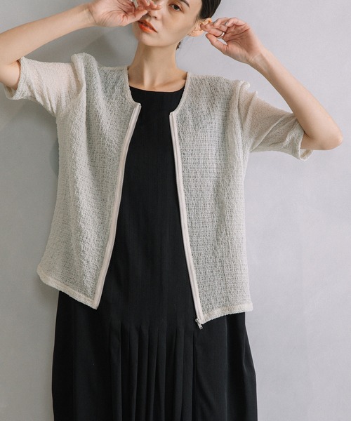 MARECHAL TERRE（マルシャルテル）の「2Wayジップトップス（その他トップス・レディース・ライトグリーン/ダークブルー/アイボリー/ブラック・MEDIUM）」の2枚目の写真