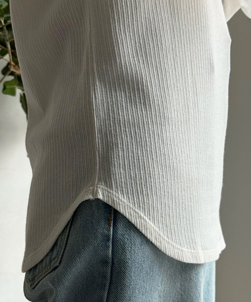 DouDou(ドゥドゥ)の「袖チュールフレアTEE(Tシャツ/カットソー・レディース・オフホワイト/ネイビー・FREE)」の14枚目の写真