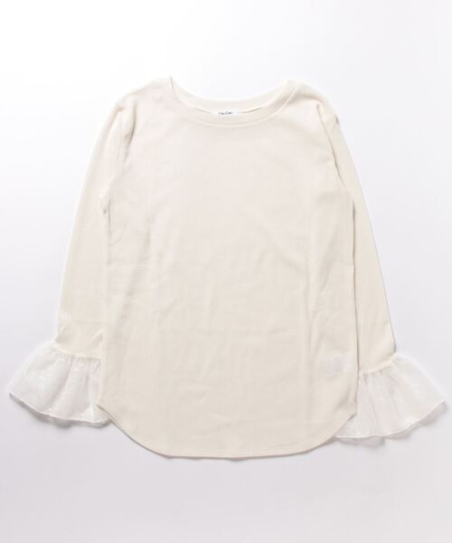 DouDou(ドゥドゥ)の「袖チュールフレアTEE(Tシャツ/カットソー・レディース・オフホワイト/ネイビー・FREE)」の22枚目の写真