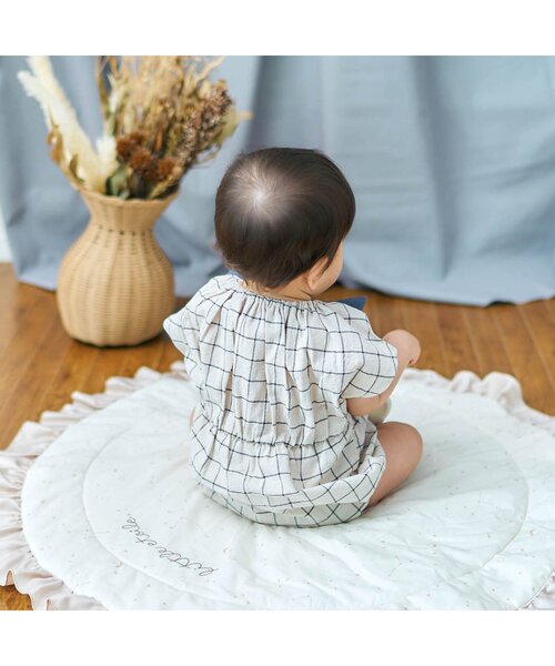 apres les cours（アプレレクール）の「チェック・花柄襟付きボディースーツ（ロンパース・キッズ・ピンク/アイボリー・70/80）」の9枚目の写真