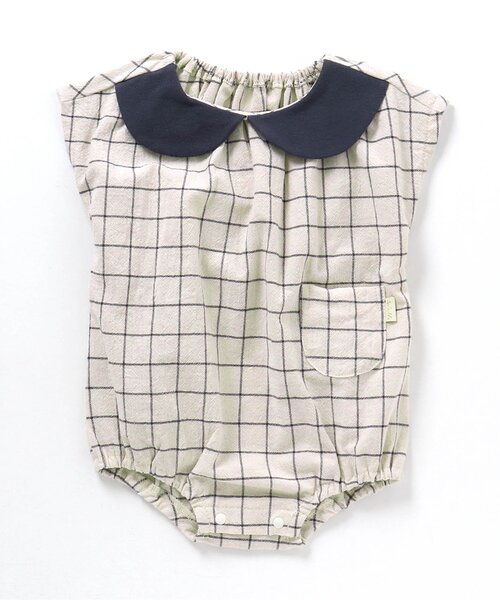 apres les cours（アプレレクール）の「チェック・花柄襟付きボディースーツ（ロンパース・キッズ・ピンク/アイボリー・70/80）」の16枚目の写真