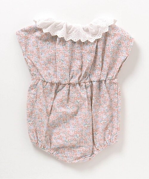 apres les cours（アプレレクール）の「チェック・花柄襟付きボディースーツ（ロンパース・キッズ・ピンク/アイボリー・70/80）」の7枚目の写真