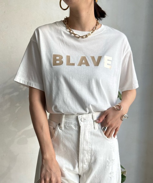 DouDou(ドゥドゥ)の「【WEB限定】BLAVE TEE(Tシャツ/カットソー・レディース・チャコールグレー/オフホワイト/キナリ/グレイッシュベージュ・FREE)」の20枚目の写真