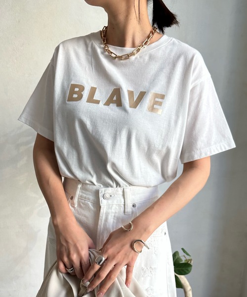 DouDou(ドゥドゥ)の「【WEB限定】BLAVE TEE(Tシャツ/カットソー・レディース・チャコールグレー/オフホワイト/キナリ/グレイッシュベージュ・FREE)」の21枚目の写真