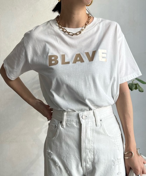 DouDou(ドゥドゥ)の「【WEB限定】BLAVE TEE(Tシャツ/カットソー・レディース・チャコールグレー/オフホワイト/キナリ/グレイッシュベージュ・FREE)」の22枚目の写真