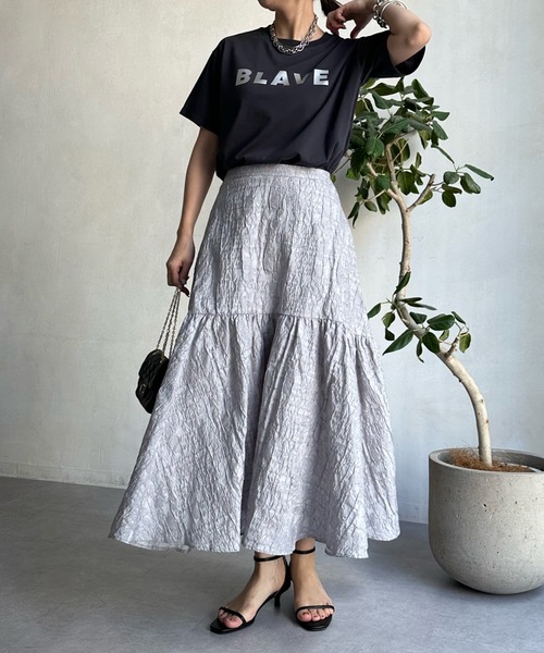 DouDou(ドゥドゥ)の「【WEB限定】BLAVE TEE(Tシャツ/カットソー・レディース・チャコールグレー/オフホワイト/キナリ/グレイッシュベージュ・FREE)」の9枚目の写真