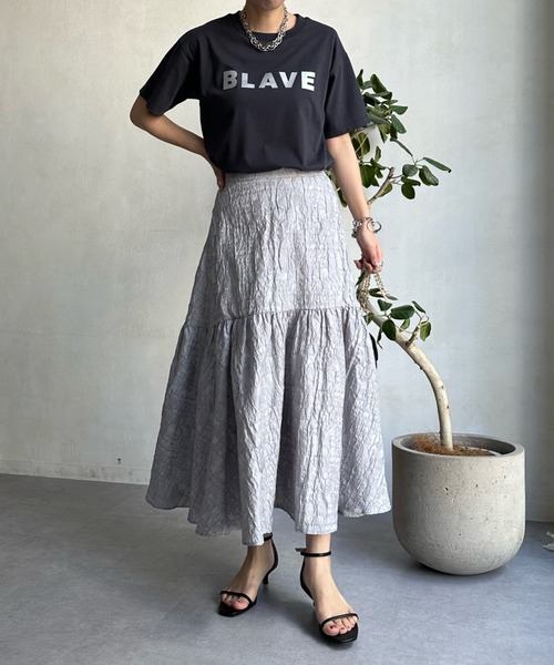 DouDou(ドゥドゥ)の「【WEB限定】BLAVE TEE(Tシャツ/カットソー・レディース・チャコールグレー/オフホワイト/キナリ/グレイッシュベージュ・FREE)」の8枚目の写真