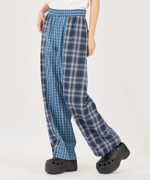 X-girl(エックスガール)の「PLAID EASY PANTS(その他パンツ・レディース・ブルー/ブラック/ブラウン・S/M)」の3枚目の写真