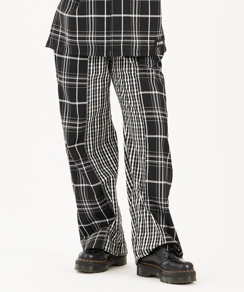 X-girl(エックスガール)の「PLAID EASY PANTS(その他パンツ・レディース・ブルー/ブラック/ブラウン・S/M)」の2枚目の写真