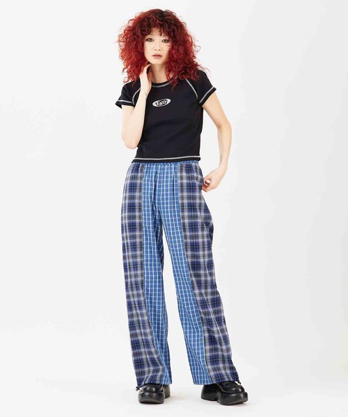 X-girl(エックスガール)の「PLAID EASY PANTS(その他パンツ・レディース・ブルー/ブラック/ブラウン・S/M)」の15枚目の写真