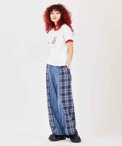 X-girl(エックスガール)の「PLAID EASY PANTS(その他パンツ・レディース・ブルー/ブラック/ブラウン・S/M)」の6枚目の写真