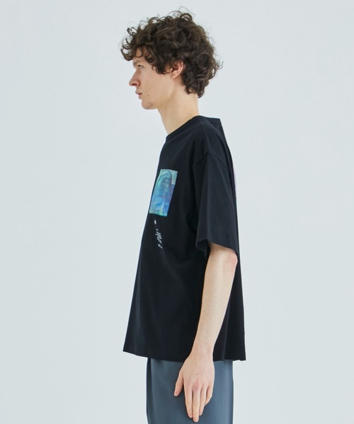 th products(ティーエイチプロダクト)の「【th products)/ティーエイチプロダクツ】DY Drop Shoulder Tee(Tシャツ/カットソー・メンズ・ブラック/ホワイト・2/1)」の13枚目の写真