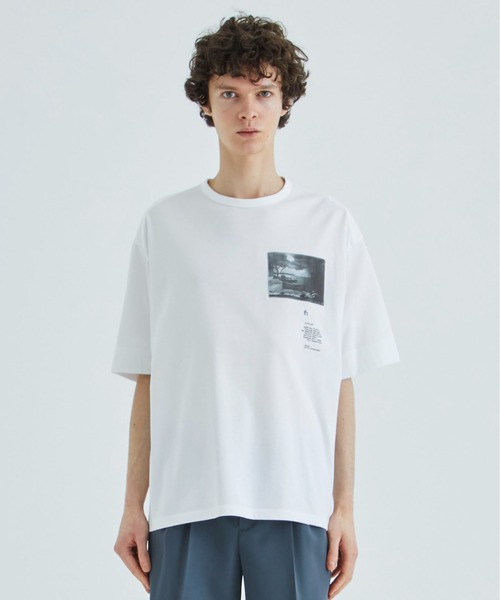 th products(ティーエイチプロダクト)の「【th products)/ティーエイチプロダクツ】DY Drop Shoulder Tee(Tシャツ/カットソー・メンズ・ブラック/ホワイト・2/1)」の4枚目の写真