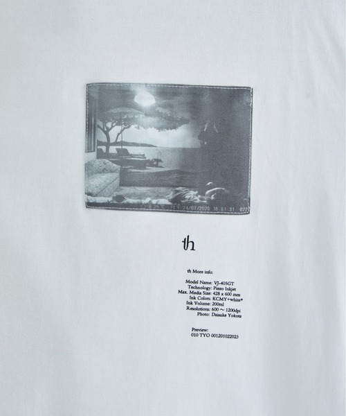 th products(ティーエイチプロダクト)の「【th products)/ティーエイチプロダクツ】DY Drop Shoulder Tee(Tシャツ/カットソー・メンズ・ブラック/ホワイト・2/1)」の9枚目の写真