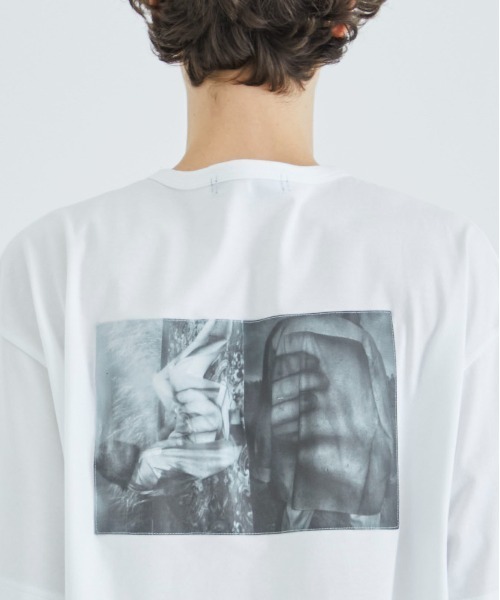 th products(ティーエイチプロダクト)の「【th products)/ティーエイチプロダクツ】DY Drop Shoulder Tee(Tシャツ/カットソー・メンズ・ブラック/ホワイト・2/1)」の10枚目の写真