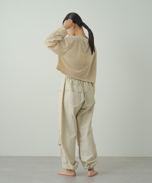 earthy（アーシー）の「シアークロップドロンT（Tシャツ/カットソー・レディース・ベージュ/オレンジ/オフホワイト/ブラック/キャメル/ミント/ライトグレー/ピンク・FREE）」の16枚目の写真