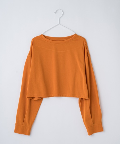 earthy（アーシー）の「シアークロップドロンT（Tシャツ/カットソー・レディース・ベージュ/オレンジ/オフホワイト/ブラック/キャメル/ミント/ライトグレー/ピンク・FREE）」の18枚目の写真