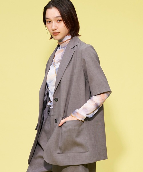 リネンジャケットブラウス コットンリネンオープンカラーシャツ（シャツ/ブラウス