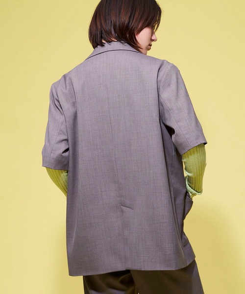 セール】【セットアップ対応】リネンライクジャケット（シャツ