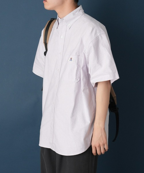 GEVACO(ゲバコ)の「【GEVACO / ゲバコ】オックス半袖ボタンダウンシャツ(シャツ/ブラウス・メンズ・ブルー/ブラック/パープル/ホワイト・MEDIUM/LARGE)」の4枚目の写真