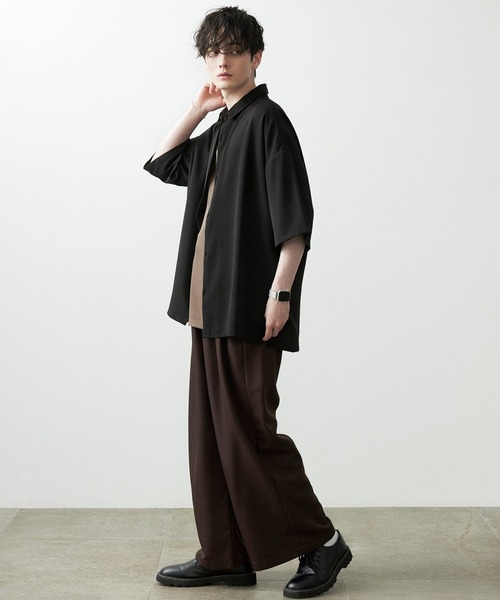 Anchor Smith(アンカー スミス)の「アヤドレープトロミ ルーズS/Sシャツ(シャツ/ブラウス・メンズ・ブルーグレー/ライトグレー/アイボリー/グリーン系/ダークグレー/ブラック/グリーン系1/モカ/ブルー系/バーガンディー・M/L)」の16枚目の写真