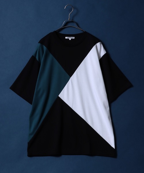 ANPAS(アンパス)の「Ponte Fabric Color Switching Design T-shirt/ポンチ 切り替え オーバーサイズ Tシャツ(Tシャツ/カットソー・メンズ・ブラック系その他/ホワイト系その他/ベージュ系その他・M/L)」の3枚目の写真