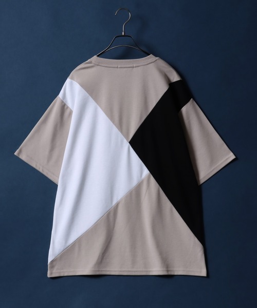 ANPAS(アンパス)の「Ponte Fabric Color Switching Design T-shirt/ポンチ 切り替え オーバーサイズ Tシャツ(Tシャツ/カットソー・メンズ・ブラック系その他/ホワイト系その他/ベージュ系その他・M/L)」の10枚目の写真