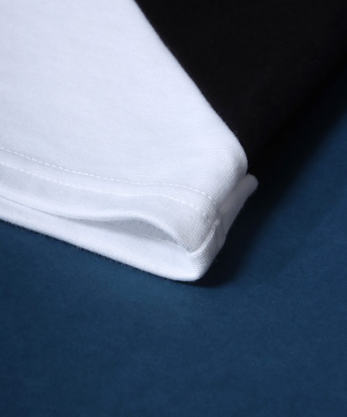 ANPAS(アンパス)の「Ponte Fabric Color Switching Design T-shirt/ポンチ 切り替え オーバーサイズ Tシャツ(Tシャツ/カットソー・メンズ・ブラック系その他/ホワイト系その他/ベージュ系その他・M/L)」の4枚目の写真