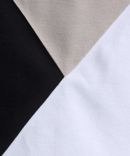 ANPAS(アンパス)の「Ponte Fabric Color Switching Design T-shirt/ポンチ 切り替え オーバーサイズ Tシャツ(Tシャツ/カットソー・メンズ・ブラック系その他/ホワイト系その他/ベージュ系その他・M/L)」の7枚目の写真